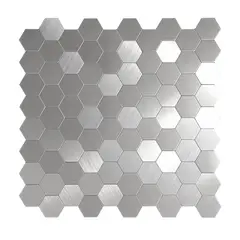 MERCAR RAY - Caja 8 Mosaicos autoadhesivo aluminio 29x28.5 cm Salpicadero