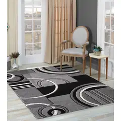 GENERICO - ALFOMBRA GRIS 160x200 DISEÑO CLASICO DELGADA MARIA