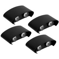 PACK X4 Apliqué negro Sobrepuesto led integrado 10w blanco calido
