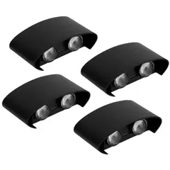 WANT - PACK X4 Apliqué negro Sobrepuesto led integrado 10w blanco calido