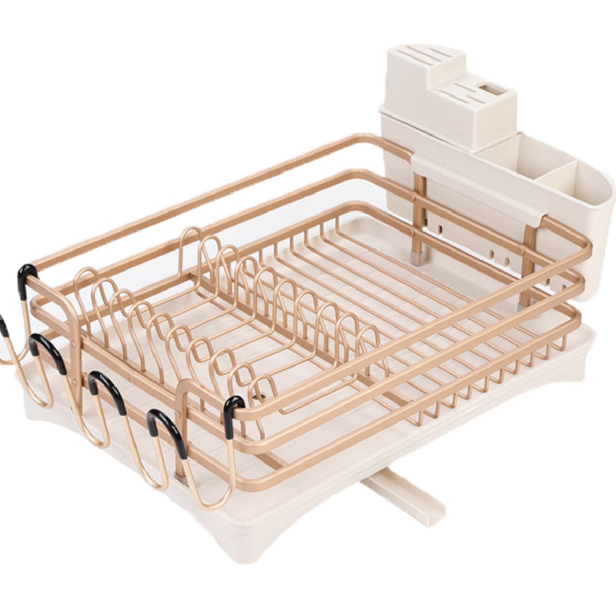 MP - Secador De Platos Platera Moderna De Aluminio Escurridor Inoxidable Con Secavasos y Cubiertero