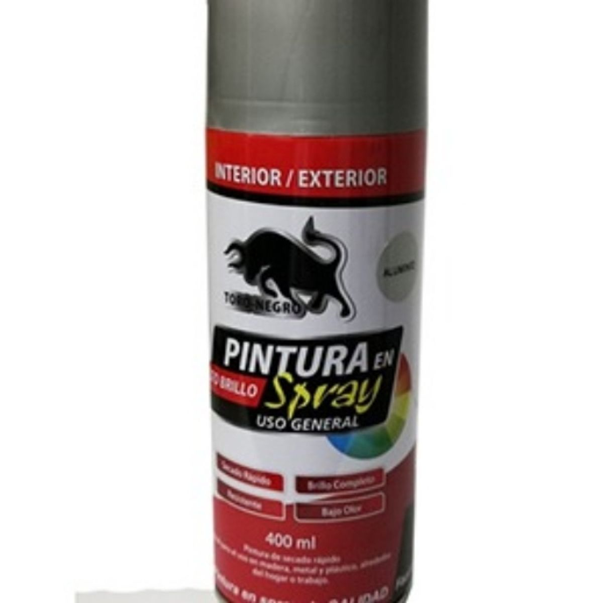 GENERICO - Pintura Spray Uso General Aluminio Brillante 400ml