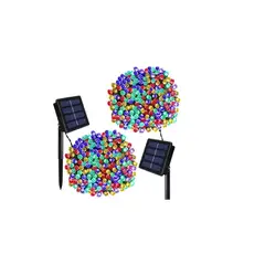 GENERICO - Pack X2 Luces Solares Navidad Guirnalda 10 Metros 100 Led Colors