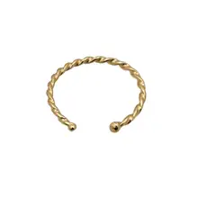 JOYAS MYTOKE - Piercing Nariz Oro 18 Kilates Argolla Doblada Unisex