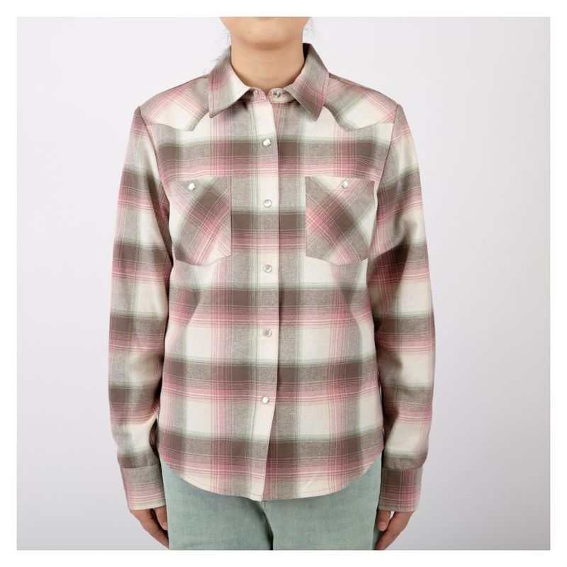 GREEN HANSHENG - Camisa P de franela para mujer Green Hansheng 324-4022 Rosa