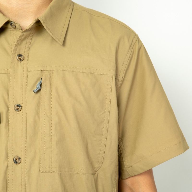 GREEN HANSHENG - Camisa de Campo Manga Corta Hombre GreenHansheng 482M4206 Trigo