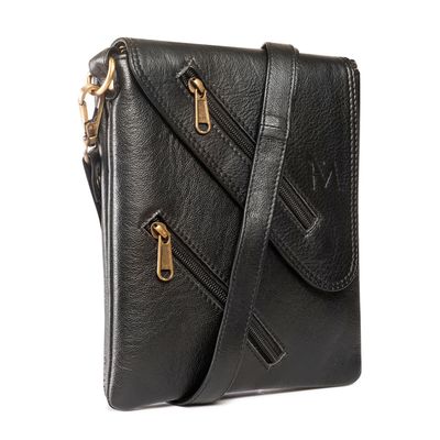 Imagen 2 del producto Bolso de Cuero Genuino Bandolera Negro Moderno