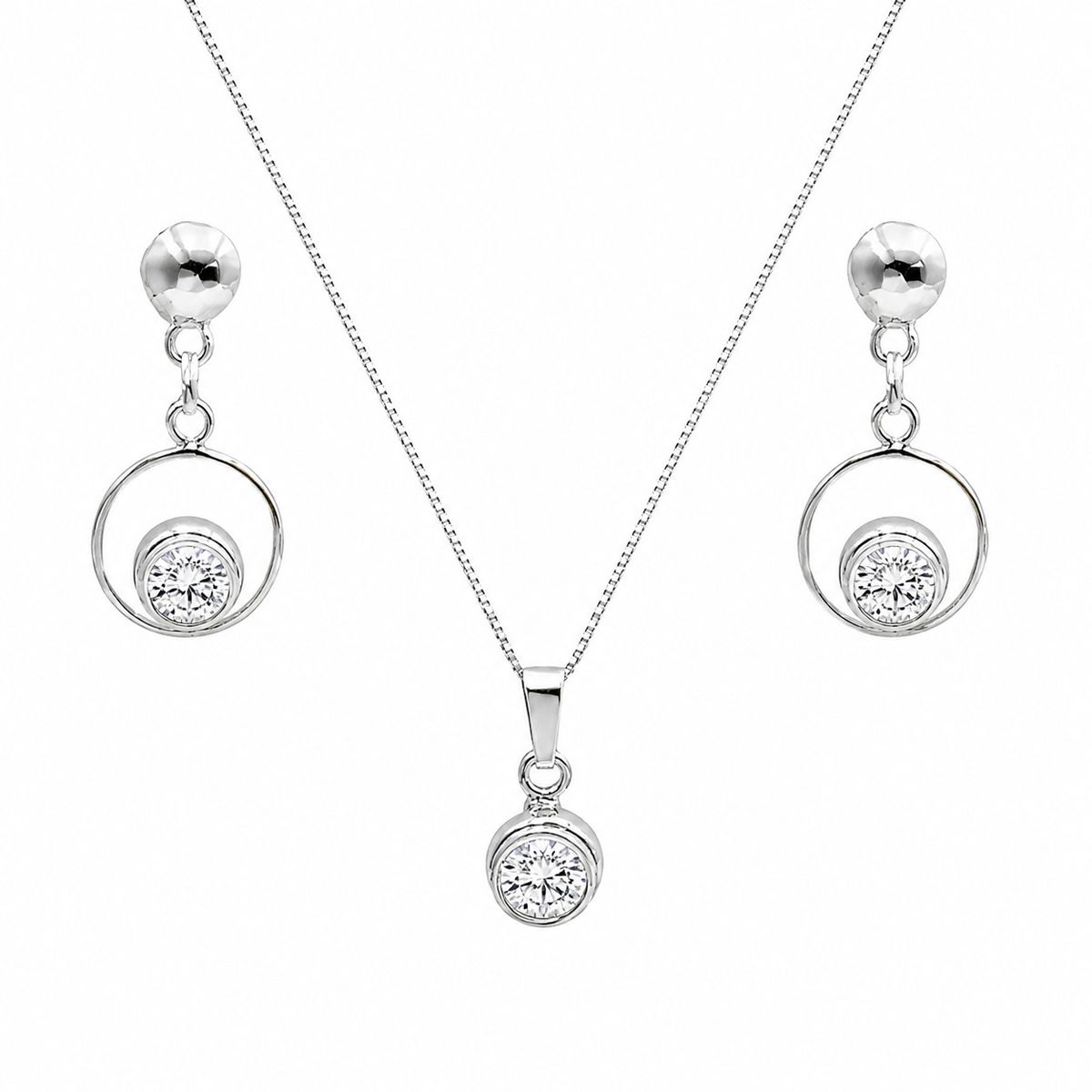 JOYAS MYTOKE - Conjunto Set Piedra Circon Plata Nacional 970 Mujer Juvenil