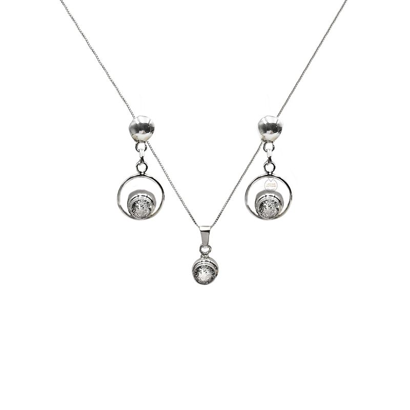 JOYAS MYTOKE - Conjunto Set Piedra Circon Plata Nacional 970 Mujer Juvenil
