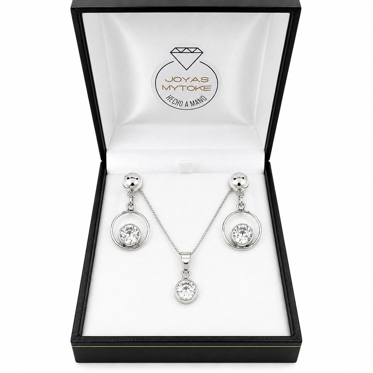 JOYAS MYTOKE - Conjunto Set Piedra Circon Plata Nacional 970 Mujer Juvenil