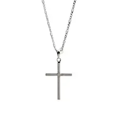 JOYAS MYTOKE - Colgante Cruz Grande Y Cadena Plata Fina925 Hombre Masculi