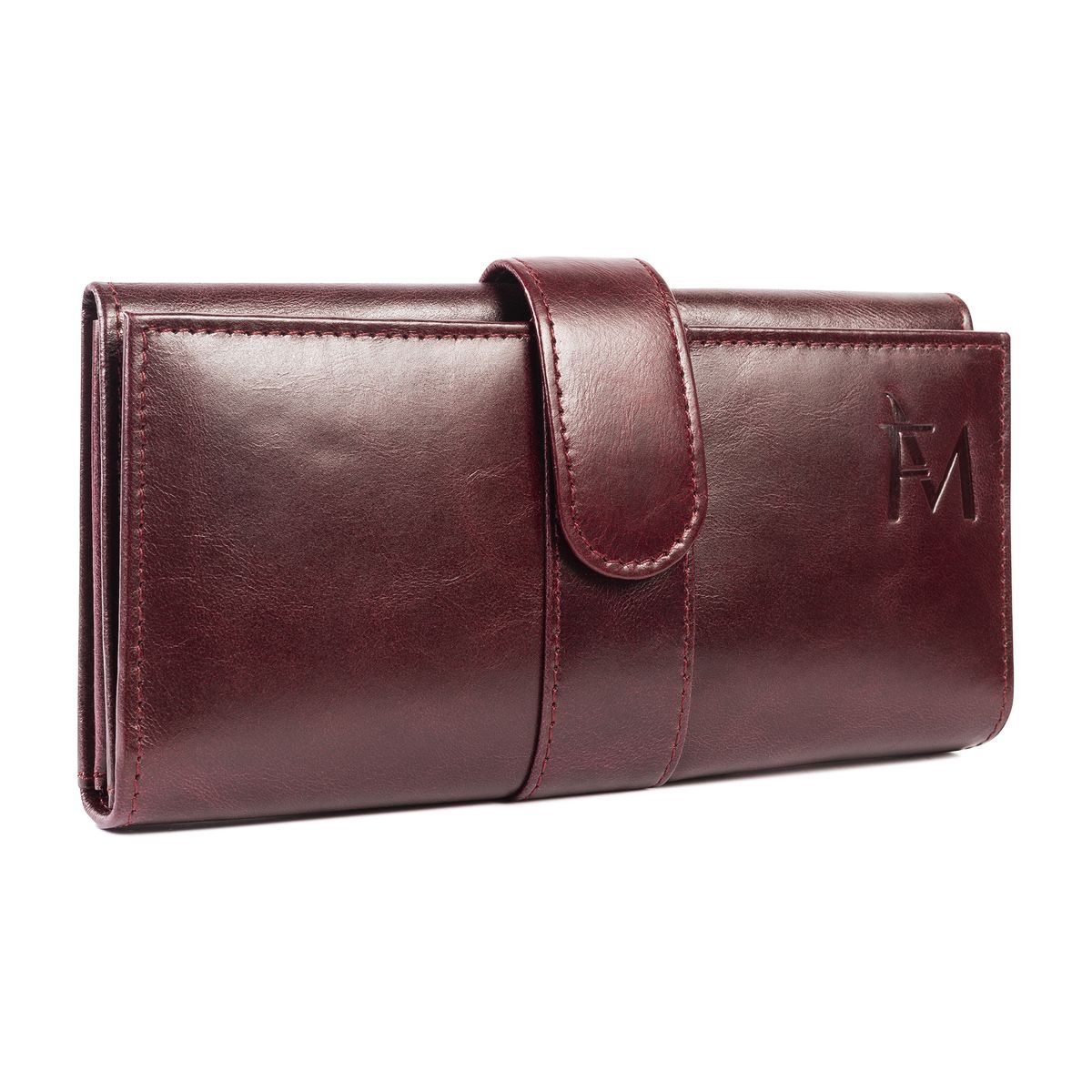 FRANZ MOSSI - Billetera de Cuero Genuino Cartera Tarjetero Wine St Franz Mossi