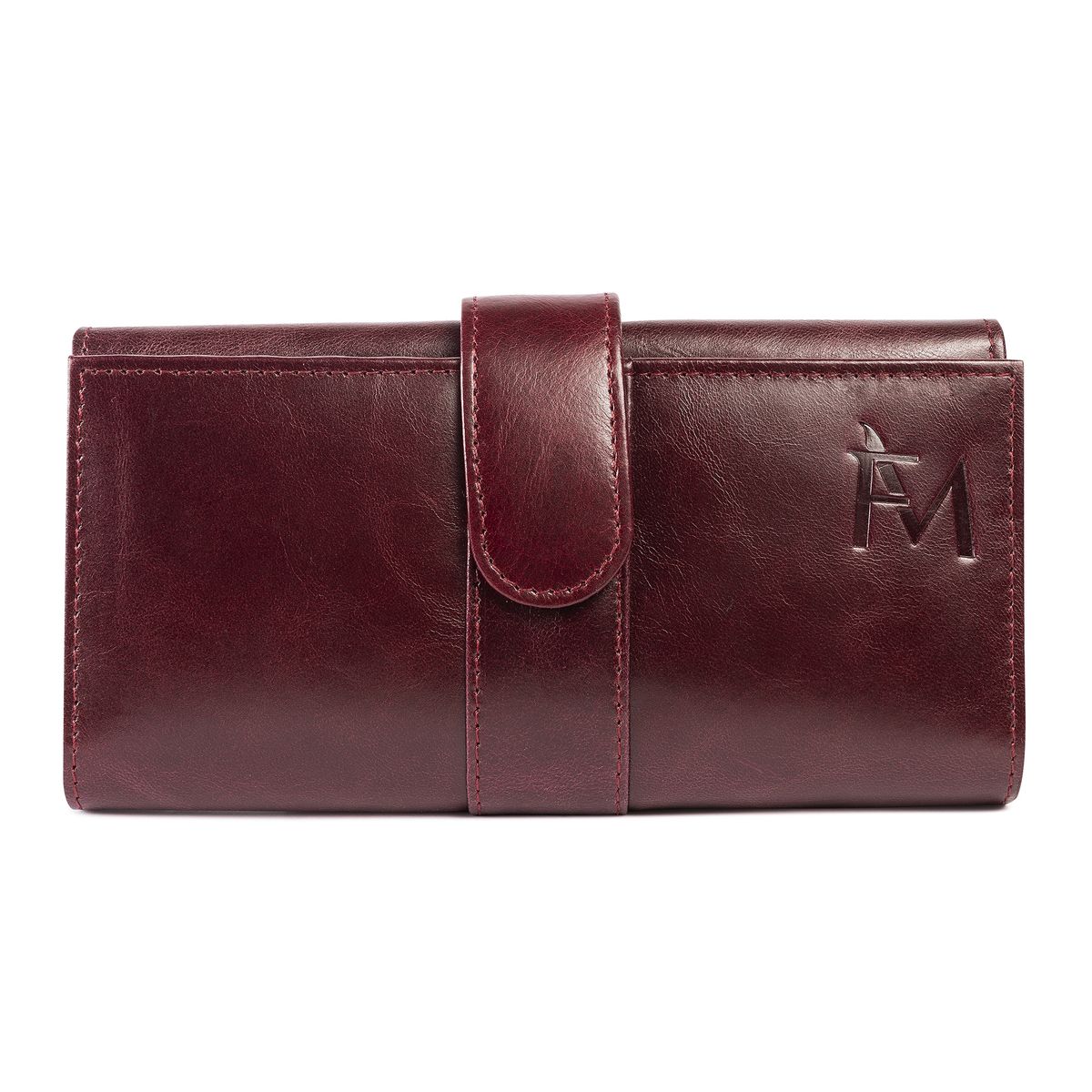 FRANZ MOSSI - Billetera de Cuero Genuino Cartera Tarjetero Wine St Franz Mossi