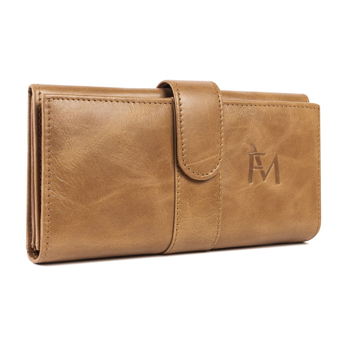 FRANZ MOSSI - Billetera de Cuero Genuino Cartera de Mano Tarjetero Franz Mossi