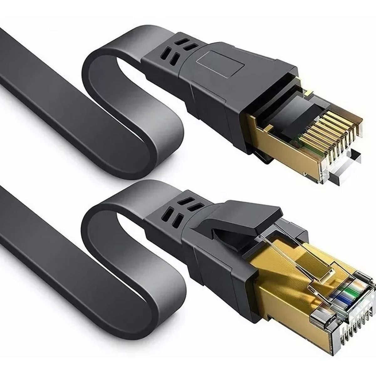 KUANGYE - Cable Red Plano Categoria 7 Cat7 Rj45 Utp Ethernet 15 Mts