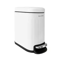 DANNY HOME - Papelero Basurero Recto Blanco Mate 5 Lts Acero Inolxidable