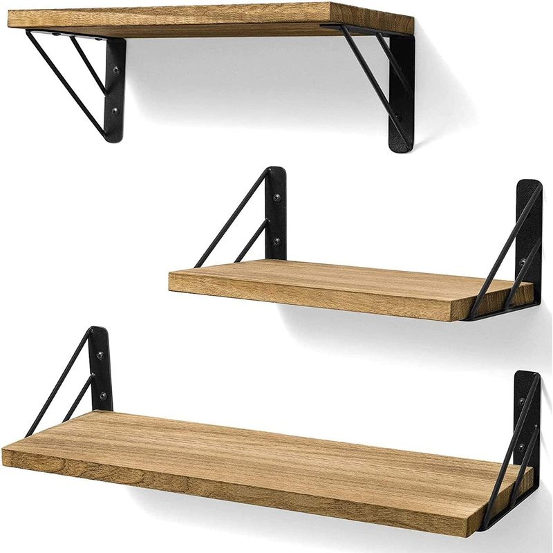 GENERICO - Repisas Flotantes De Madera Multipropósito KIT X3 Estantes Café Claro…