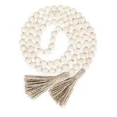 VATYERTY - 14mm 84 pcs Cuerda De Yute Con Cuentas Madera Color Natura