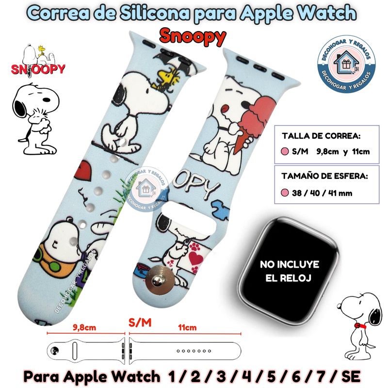 GENERICO - Correa Para Apple Watch Snoopy  38-40-41MM S/M