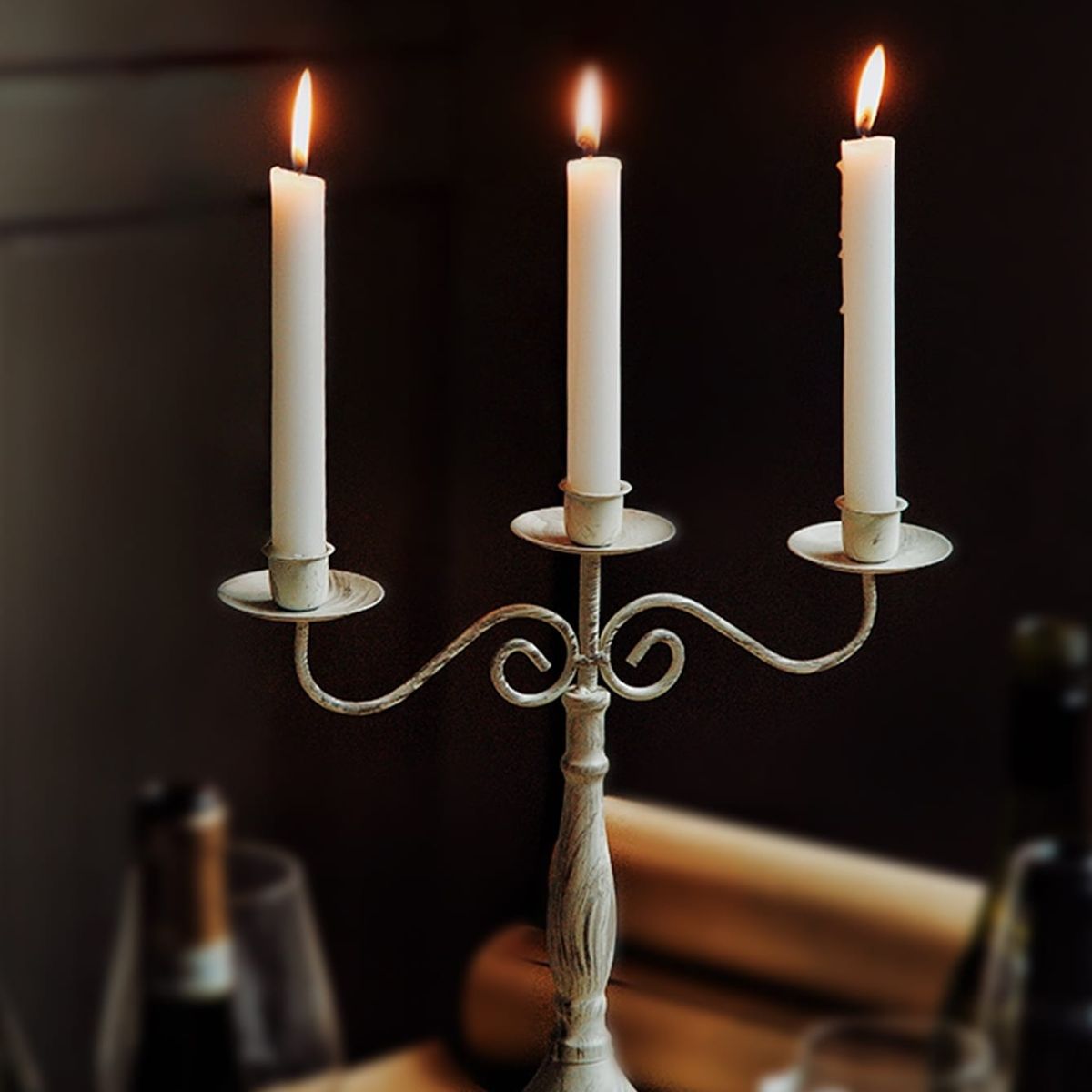 VATYERTY - soporte de vela de hierro minimalista para mesa de cena