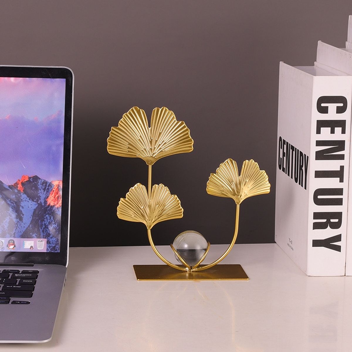 VATYERTY - Decoración de arte del hierro en forma de Ginkgo Biloba