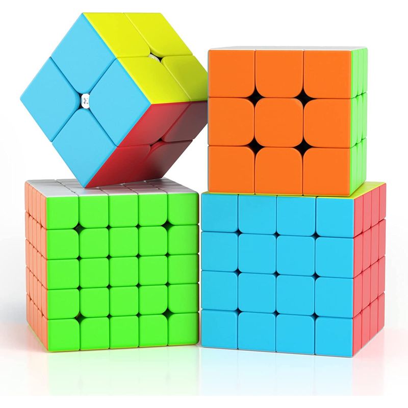 KUANGYE - Pack 4 Cubos Mágico De Didáctico 2x2, 3x3, 4x4, 5x5