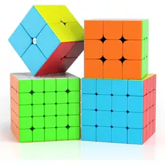 KUANGYE - Pack 4 Cubos Mágico De Didáctico 2x2, 3x3, 4x4, 5x5