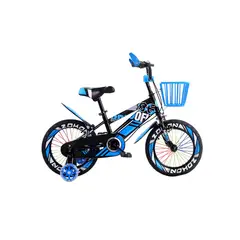 MUNDO ONLINE - Bicicleta de montaña con Luces LED y Colores Aro 12 Celeste