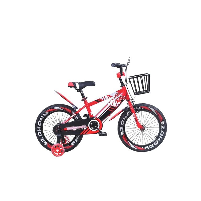 Bicicleta de montana con Luces LED y Colores Aro 12 Rojo