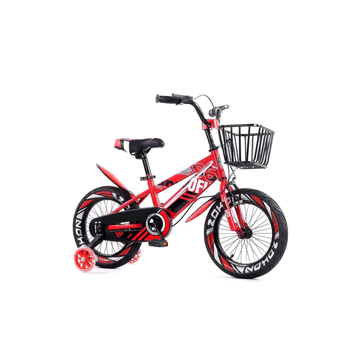 MUNDO ONLINE - Bicicleta de montaña con Luces LED y Colores Aro 12 Rojo