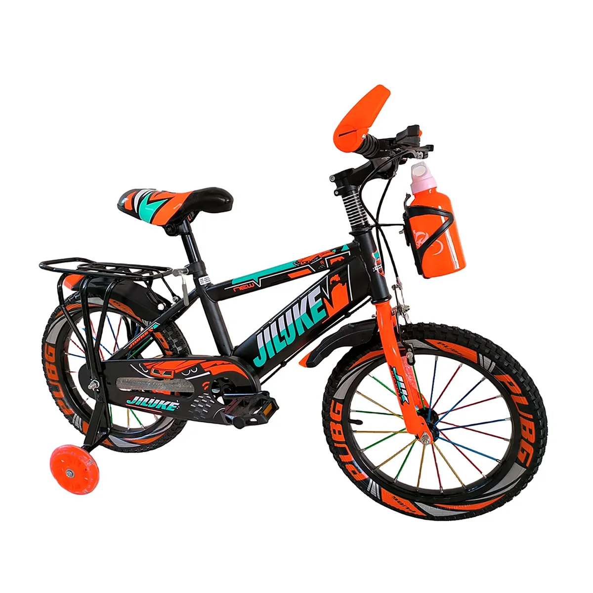 MUNDO ONLINE - Bicicleta de montaña con Luces LED y Colores Aro 12 Naranja