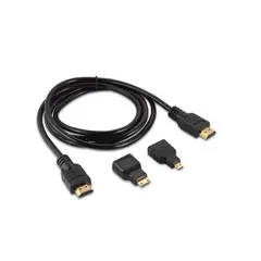 GENERICO - CABLE HDTV HDMI 14V CON MICRO Y MINI ADAPTADOR 15MTS