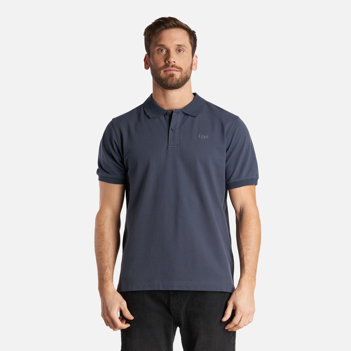 LIPPI - Polera Hombre First Class Elastic Polo Azul Noche Lippi