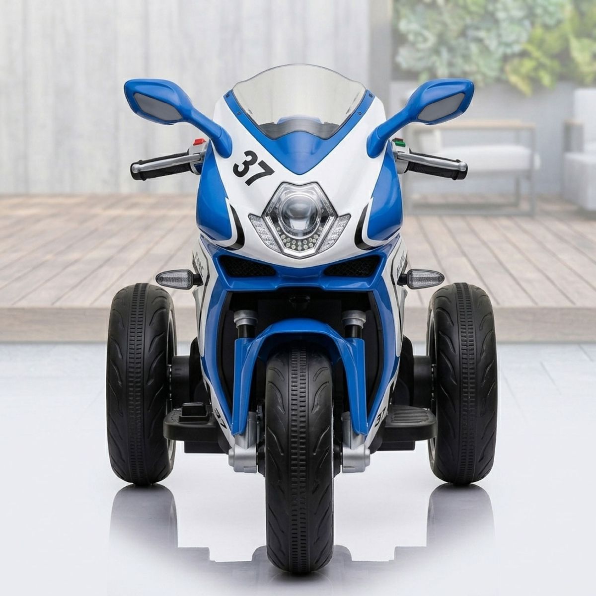 MUNDO ONLINE - Moto Eléctrica Infantil Con Música y Luz Color Azul
