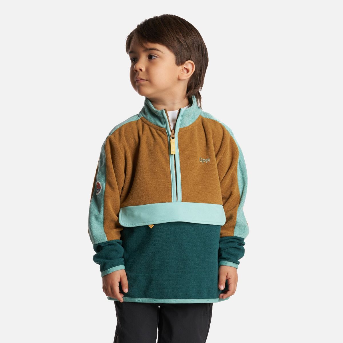 LIPPI - Poleron Niño FirePlace 1/4 Zip Sweatshirt Turquesa Lippi