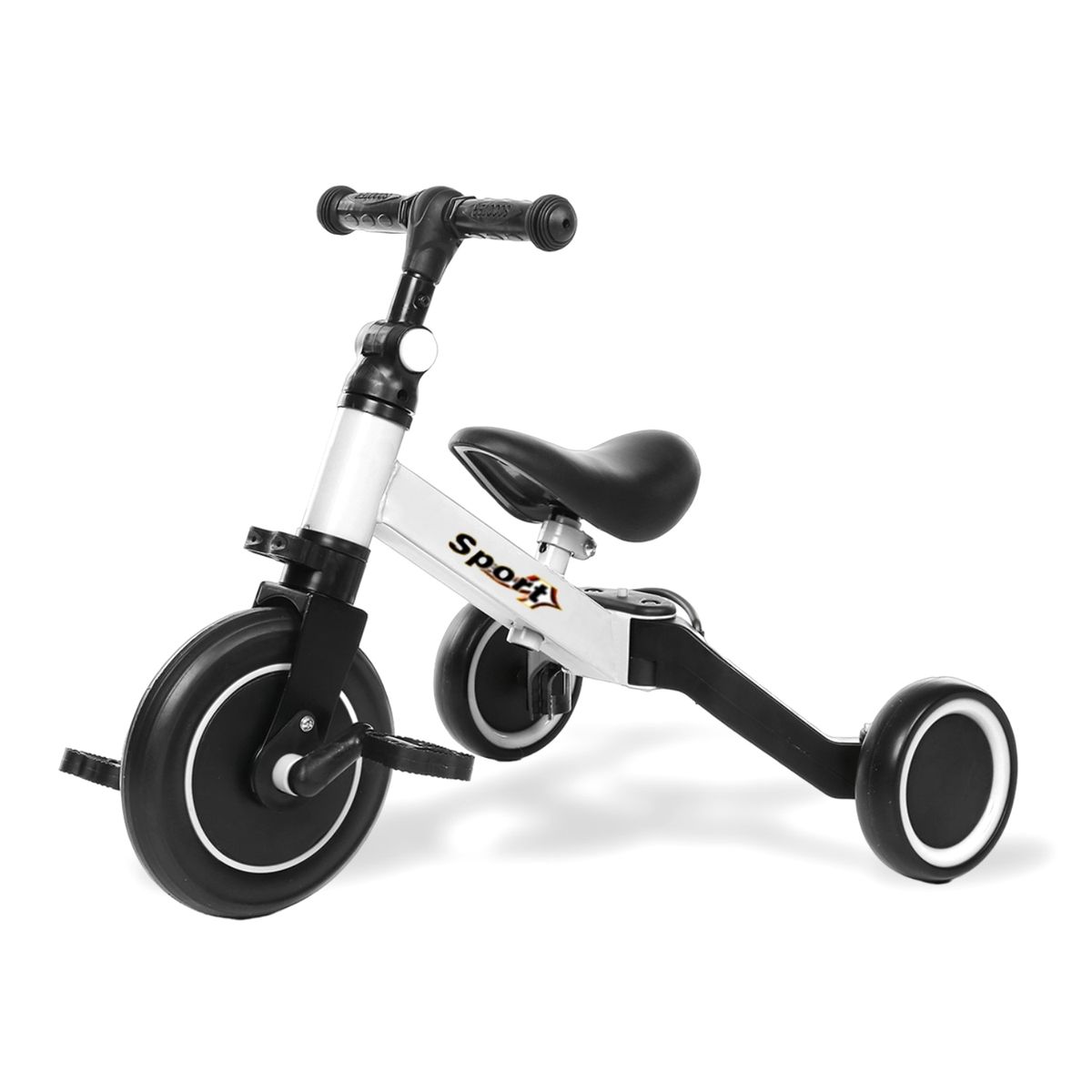 MUNDO ONLINE - Triciclo Correpasillos Multiposiciones 3 En 1 - Blanco