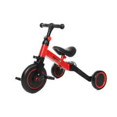 MUNDO ONLINE - Triciclo Correpasillos Multiposiciones 3 En 1 - Rojo