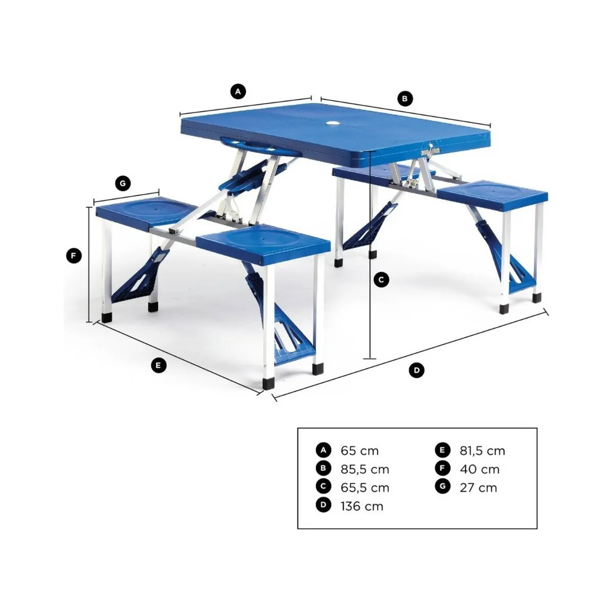 U BUY - Mesa De Camping Ubuy Plegable Con 4 Asientos Trasportable