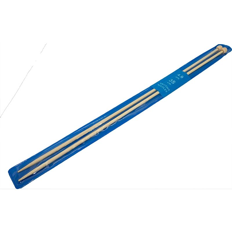 GENERICO - Palillos de Bambú 4.0mm para tejer de 35cm Knitting needles