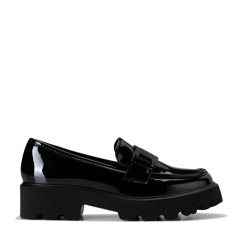 WEIDE - Mocasín Charol Plataforma Negro Casual Mujer Weide QIU288