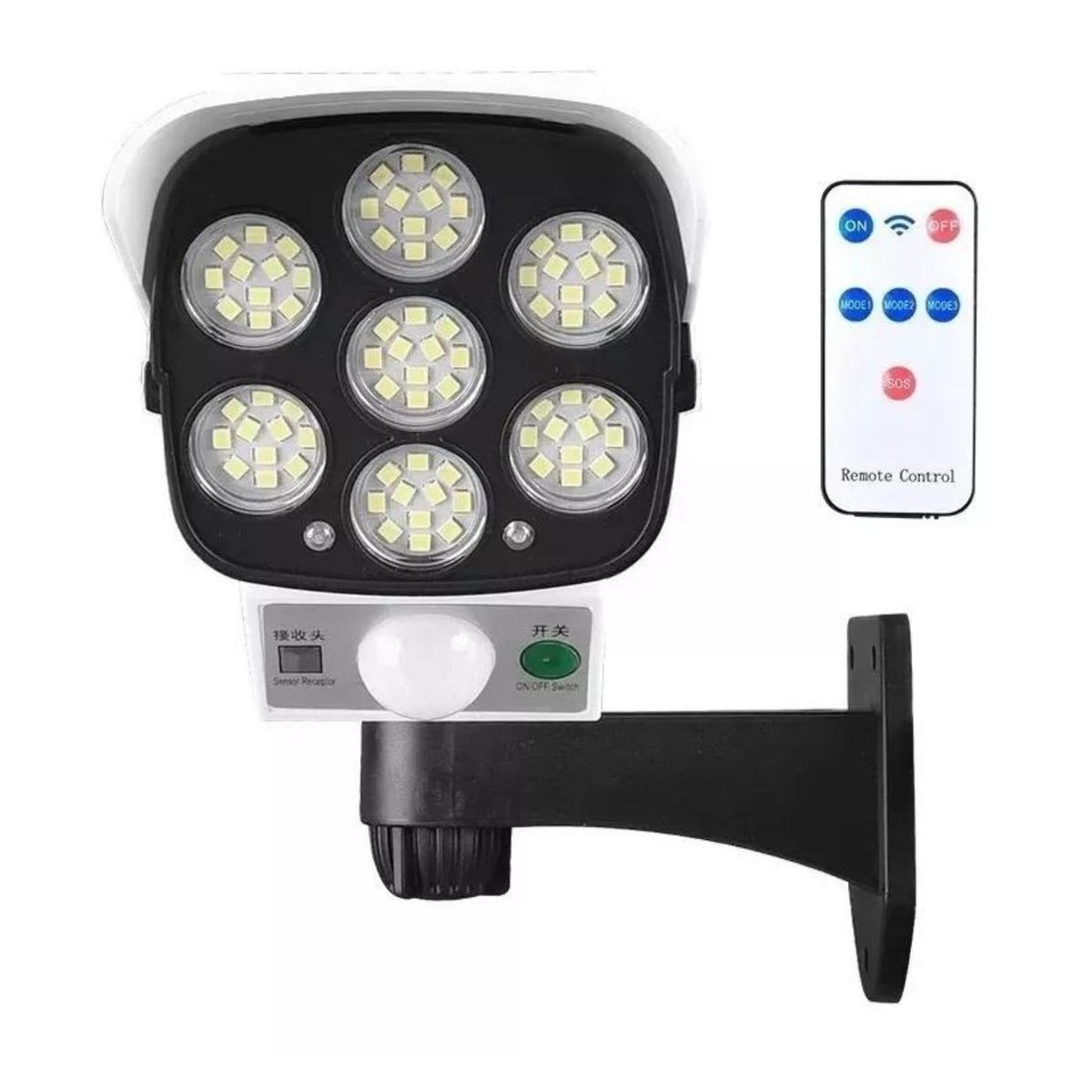 GENERICO - Foco Solar Tipo Camara Sensor De Movimiento  Control Remoto