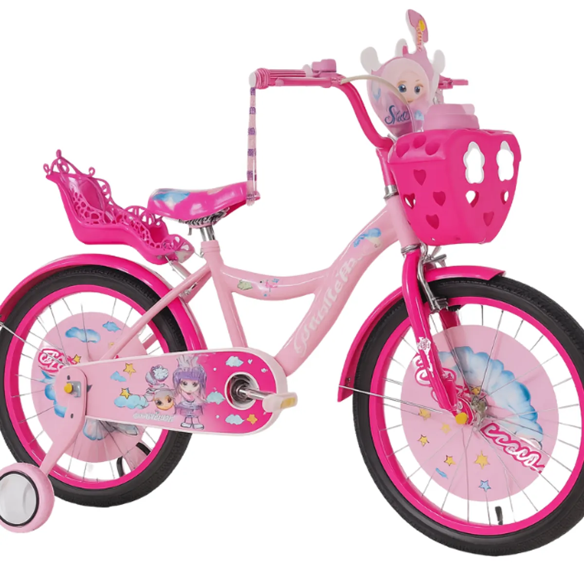 GENERICO - Bicicleta Infantil con Ruedas de Seguridad Aro 20 Niña Y