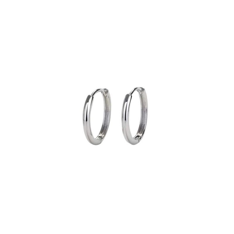 GENERICO - Pendientes de aro minimalistas chapados en platino