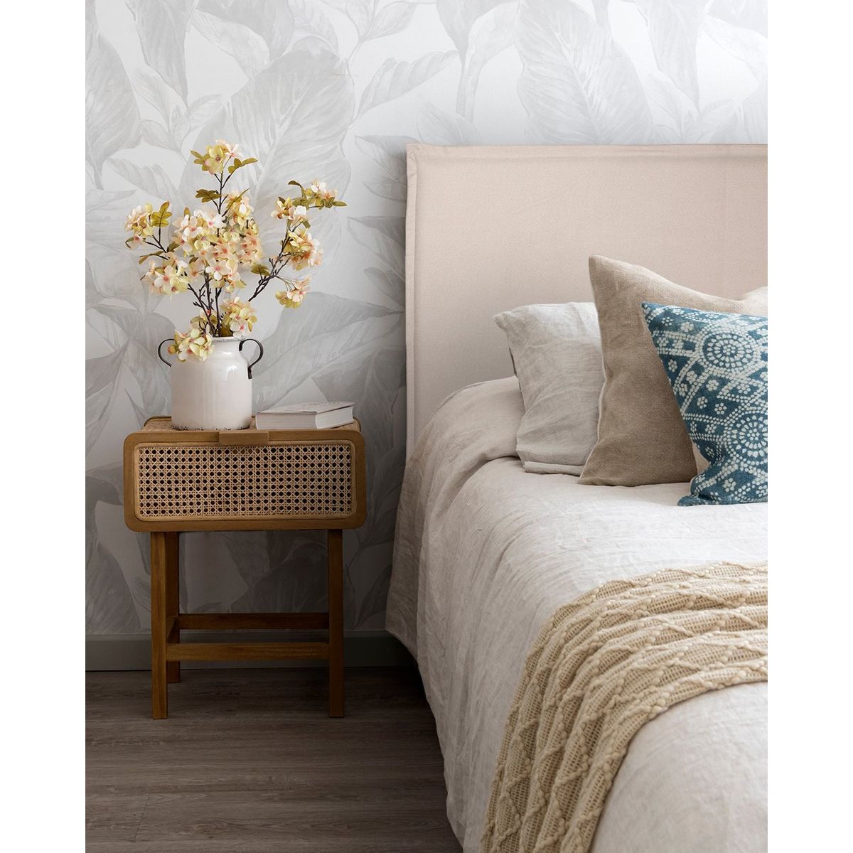 KABECEROS - RESPALDO LAVABLE CON FUNDA PESTAÑA - SUPER KING - LINO BAHIA BEIGE