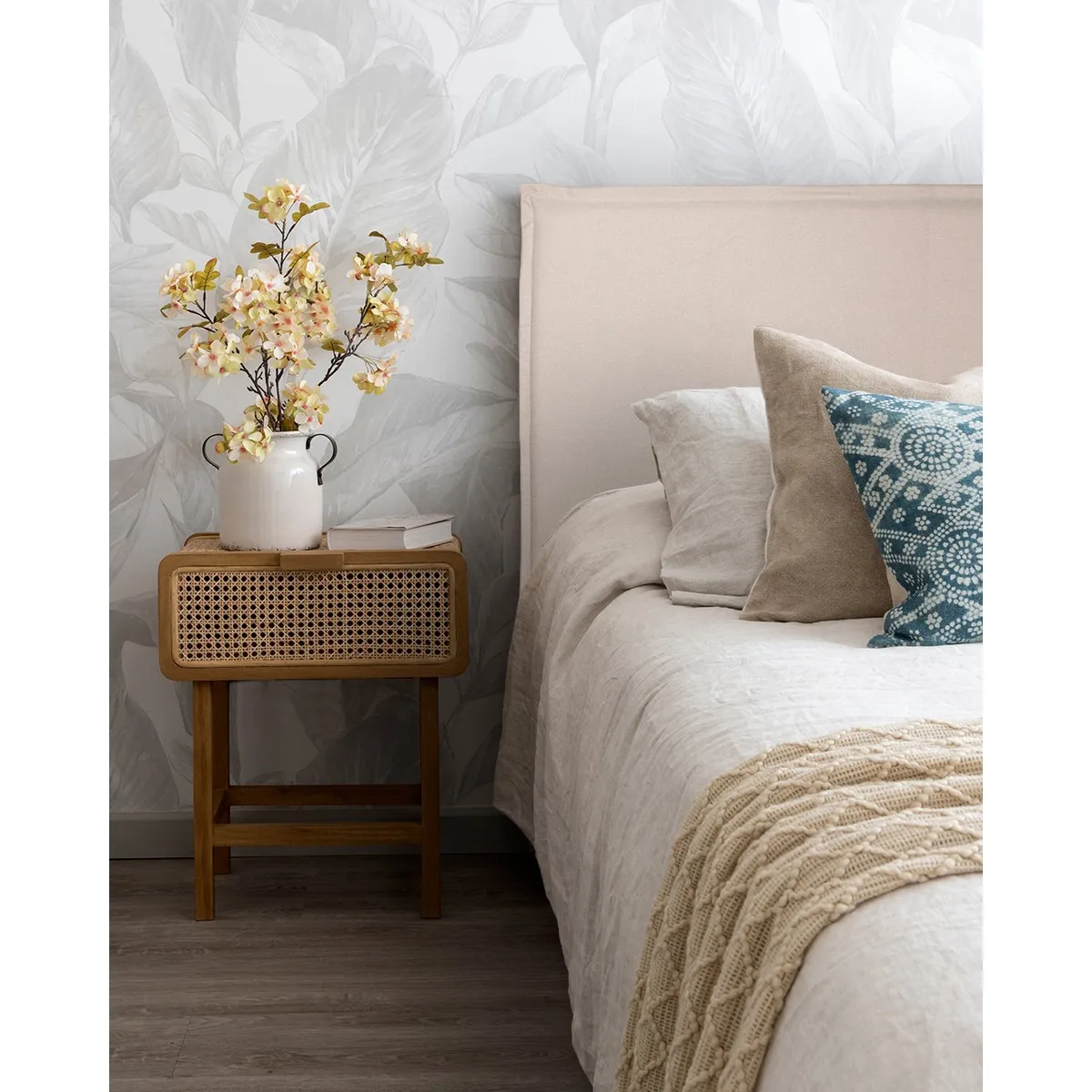 KABECEROS - RESPALDO LAVABLE CON FUNDA PESTAÑA - 1.5 PLAZAS - LINO BAHIA BEIGE