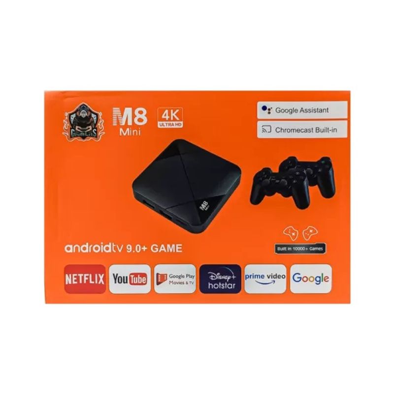 GENERICO - Mini Tv Box Android Wifi Hd 4k 10.000 Juegos + 2 Joystick Smart Tv