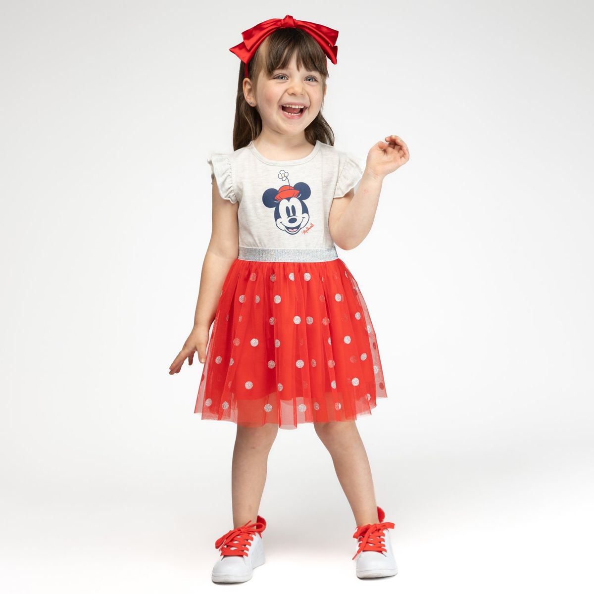 DISNEY - Vestido Niña Tul Minnie Rojo Disney