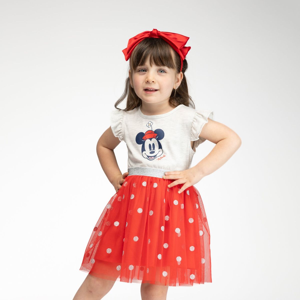 DISNEY - Vestido Niña Tul Minnie Rojo Disney