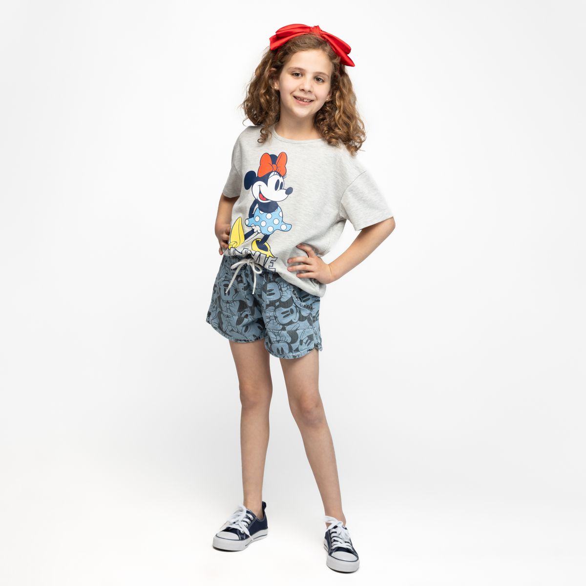 DISNEY - Short Niña Full Print Minnie Azul Disney