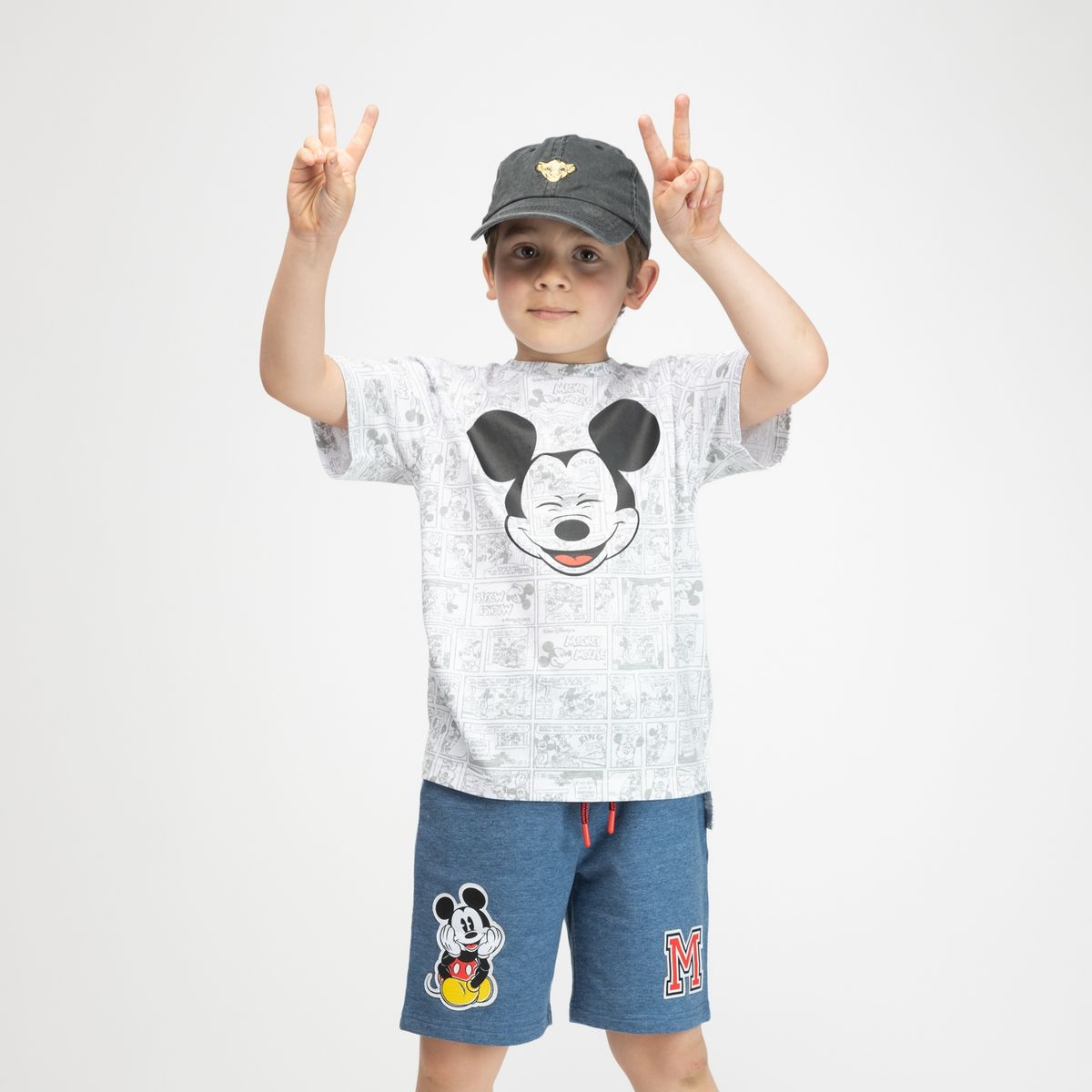 DISNEY - Polera Niño Mickey Riendo Blanco Mickey